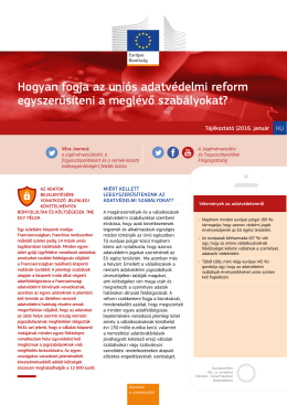 Hogyan fogja az uni&oacute;s adatv&eacute;delmi reform egyszerűs&iacute;teni