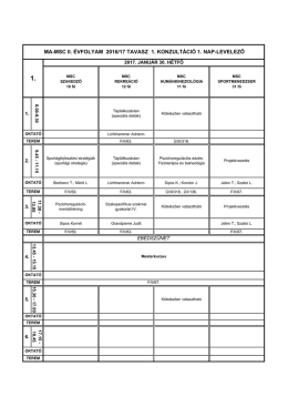 MA-MSC II. évf. 1. K hét