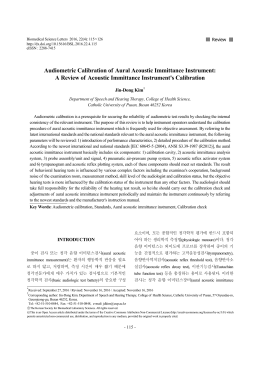 Audiometric Calibration of Aural Acoustic Immittance Instrument