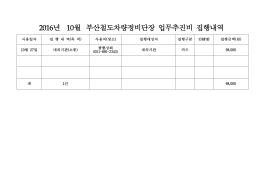 2016년 10월 부산철도차량정비단장 업무추진비 집행내역