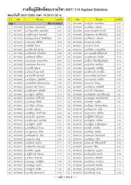 รายชื่อผู  มีสิทธิ์สอบรายวิชา MAT