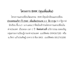 โครงการ BWK (ทุนเพิ่มเติม)