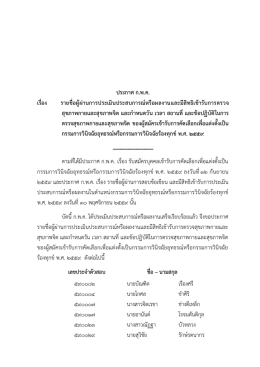 ประกาศ ก.พ.ค. เรื่อง รายชื่อผู้ผ่านการประเมินป