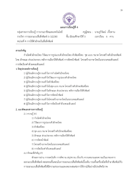แผนการเรียนรู้ที่4 กลุ่มสาระการเรียนรู้การงา