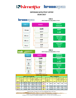 Kronospan Fiyat Listesi 2016 Ekim