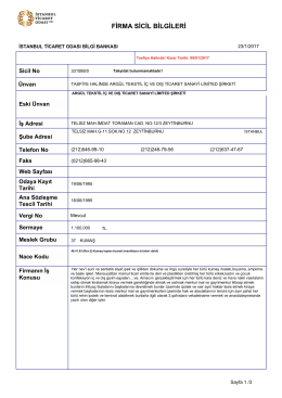 firma sicil bilgileri
