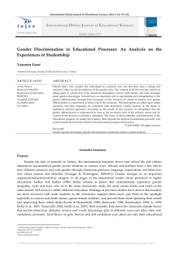 Gender Discrimination in Educational Processes: An Analysis on the