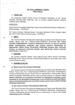 PRoToKoL - Namık Kemal Üniversitesi