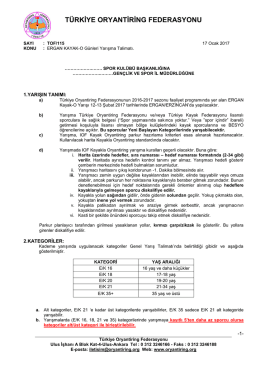 Özel Yarış Talimatı - Türkiye Oryantiring Federasyonu