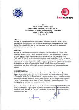 oZEN MENSUCAT - Namık Kemal Üniversitesi