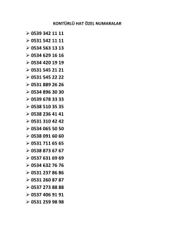 0539 342 11 11 0531 542 11 11 0534 563 13 13 0534 629 16 16
