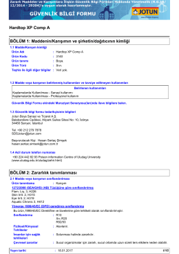 Hardtop XP Comp A - G&uuml;venlik bilgi f&ouml;y&uuml;