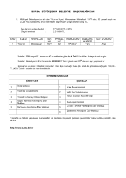 mülkiyeti belediyemize ait olan yıldırım ilçesi, mimarsinan mahallesi