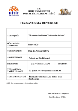 tez savunma duyurusu