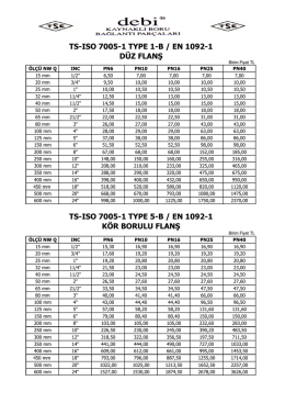 ts-ıso 7005-1 type 1-b / en 1092-1 düz flanş ts-ıso 7005-1 type 5