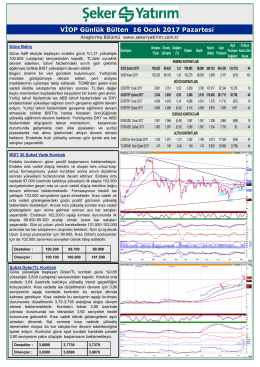 VİOP B&uuml;lten - Şeker Yatırım