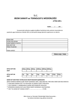 Eczane Ağırlık Talep Formu
