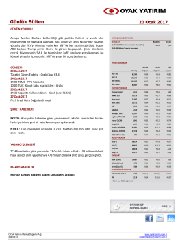 G&uuml;nl&uuml;k B&uuml;lten 20.01.2017