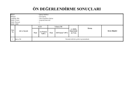 ön değerlendirme sonuçları