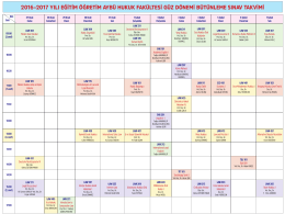 2016&ndash;2017 yılı eğitim &ouml;ğretim ayb&uuml; hukuk fak&uuml;ltesi g&uuml;z d&ouml;nemi