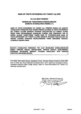 bank of tokyo- mıtsubıshı ufj turkey a.