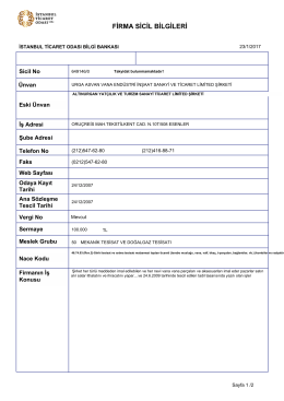 firma sicil bilgileri