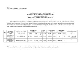 Sayı : B - Medipol Üniversitesi