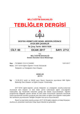 tebliğler dergisi - MEB`den Yeni Genelge