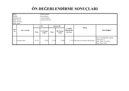 ön değerlendirme sonuçları