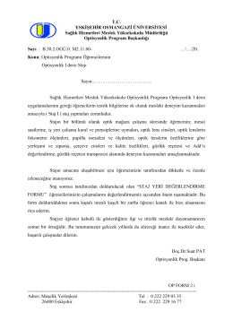 OP-FORM-2İ - Sağlık Hizmetleri Meslek Yüksekokulu