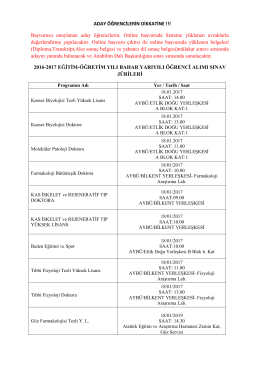 ADAY &Ouml;ĞRENCİLERİN DİKKATİNE !!! Başvurusu onaylanan aday