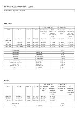 cıtroen tıcarı araclar fıyat lıstesı