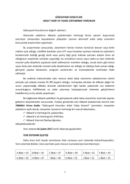 GÖKSUPARK KONUTLARI AİDAT TAKİP VE TAHSİL SİSTEMİNDE