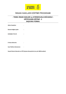 İNSAN HAKLARI EĞİTİMİ PROGRAMI