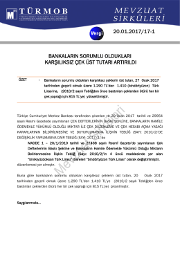 20.01.2017/17-1 BANKALARIN SORUMLU OLDUKLARI