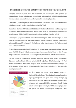 BM KÜRESEL İŞ GÜCÜNDE 150 MİLYON GÖÇMENİN