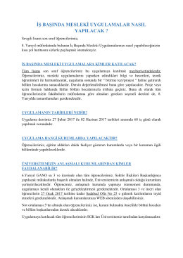 iş başında mesleki uygulamalar nasıl yapılacak