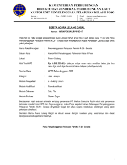 BA Lelang Gagal R-29 Poso