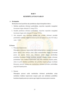 BAB V KESIMPULAN DAN SARAN