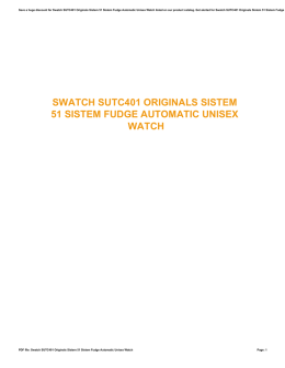 swatch sutc401 originals sistem 51 sistem fudge