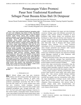 Perancangan Video Promosi Pasar Seni Tradisional Kumbasari
