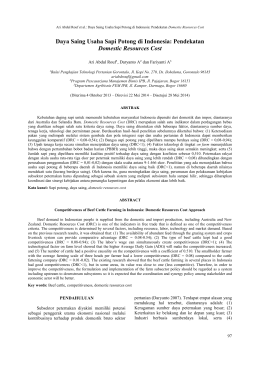 Competitiveness of Beef Cattle Farming in Indonesia: Domestic