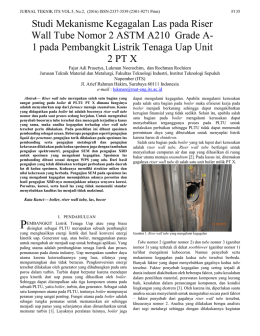 Studi Mekanisme Kegagalan Las pada Riser Wall Tube Nomor 2