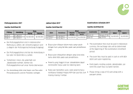 Prüfungstermine 2017 Goethe-Zertifikat B2 Interne Externe 22.03.17