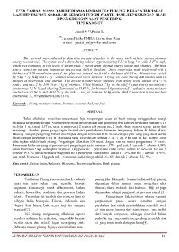 efek variasi massa dari biomassa limbah tempurung kelapa