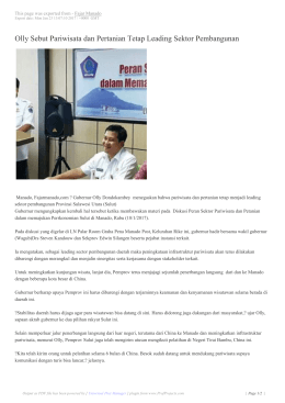 Olly Sebut Pariwisata dan Pertanian Tetap Leading