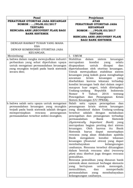 Pasal Penjelasan PERATURAN OTORITAS JASA KEUANGAN