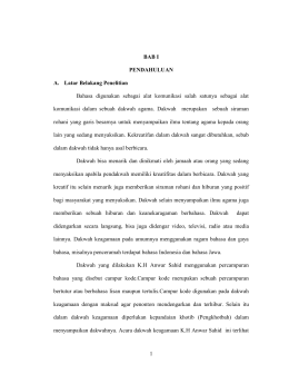 1 BAB I PENDAHULUAN A. Latar Belakang Penelitian Bahasa