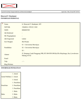 Rinawati P. Handajani INFORMASI PERSONAL Nama Ir. Rinawati P