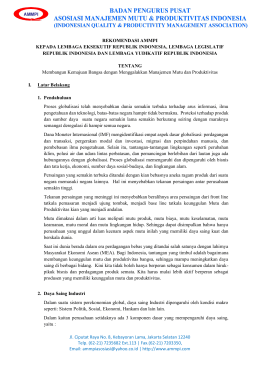 rekomendasi ammpi kepada lembaga eksekutif ri lembaga legislatif